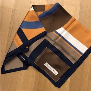 Vintage Christian Dior silk scarf, multi-colored